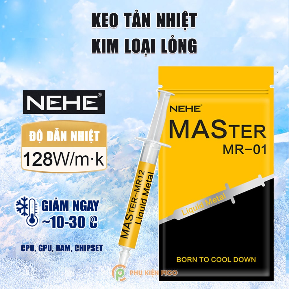 Keo tản nhiệt CPU kim loại lỏng NEHE 128W/mK cao cấp - Kem tản nhiệt máy tính