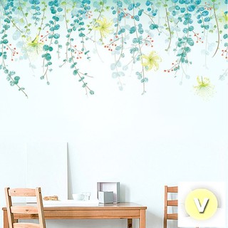 Decal dán tường Dàn hoa rủ decor trang trí nhà cửa