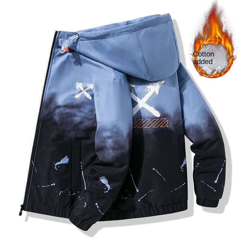 Áo khoác cotton lót nhung dày dặn thời trang thu đông cho nam chất lượng cao