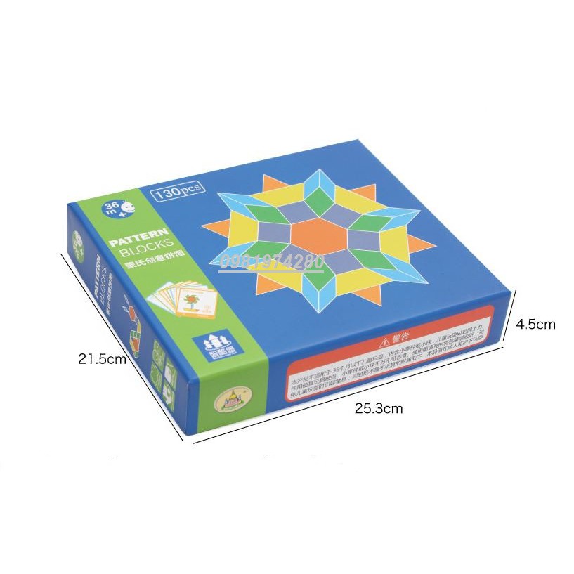 Ghép hình sáng tạo pattern block 130 chi tiết