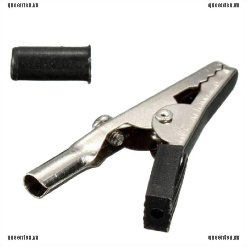 2Pcs Red Black Alligator Clip Clamp to 4mm Banana Female Jack Test Adapter 55mm QUVN