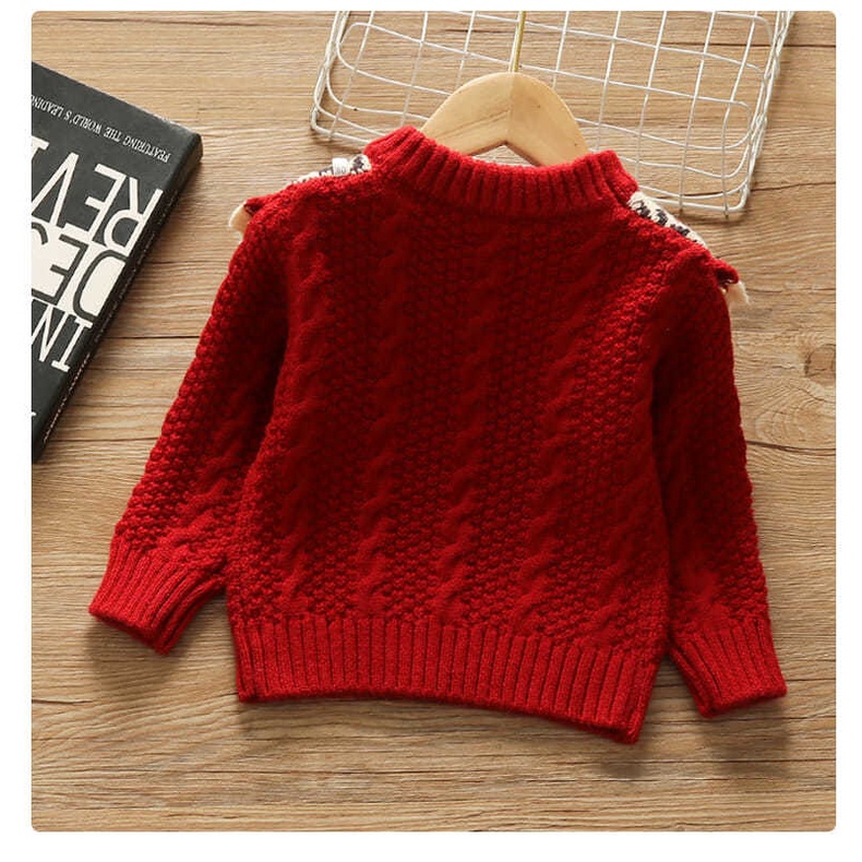 Áo sweater Giáng Sinh thời trang mùa đông ấm áp cho bé gái 2021