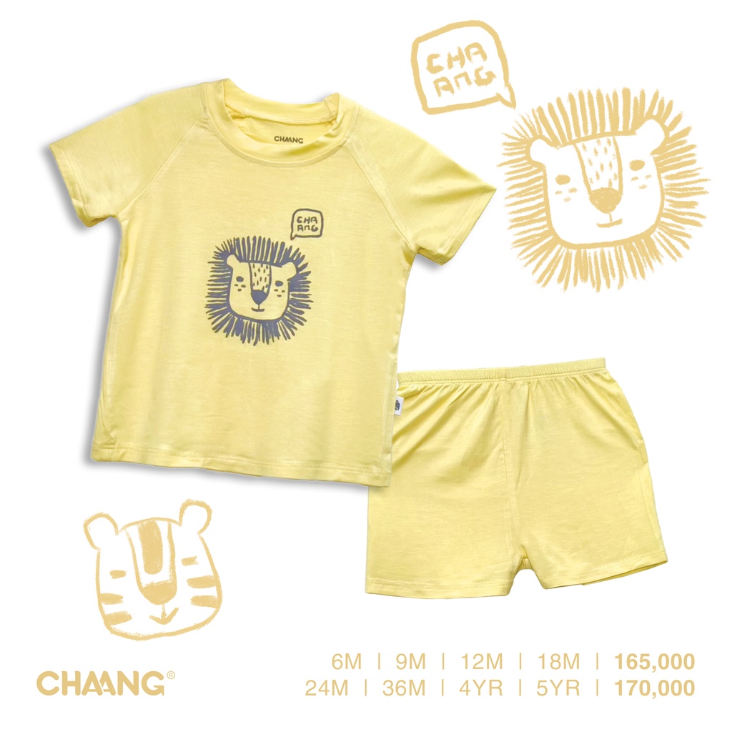 [CHAANG] Bộ quần áo cộc tay raglan cho bé TIGGER vàng