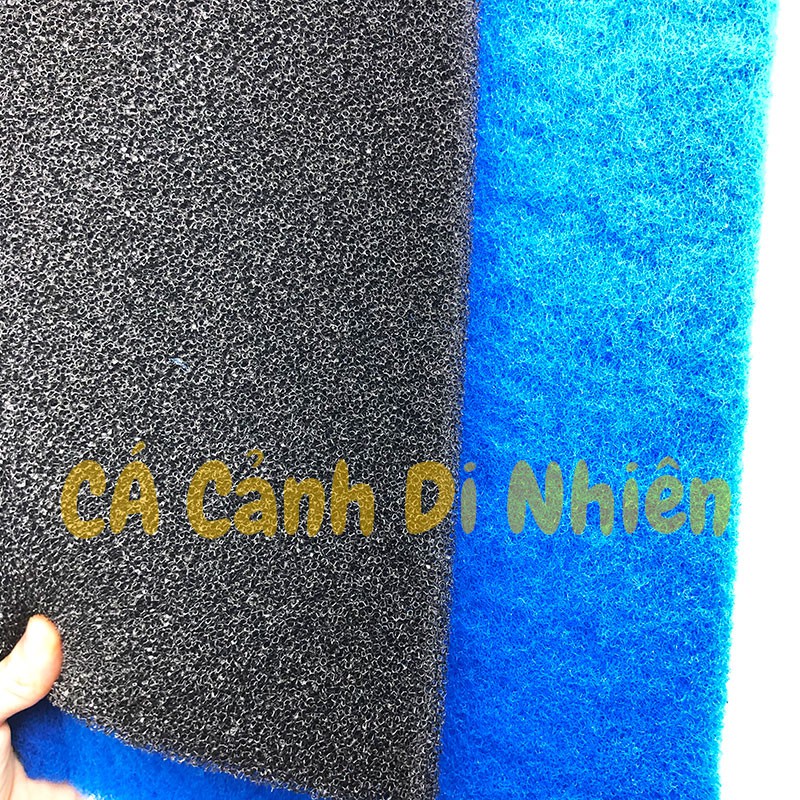 Bông gòn lọc nước 2 màu XANH ĐEN cho hồ cá cánh size 90x30x2 cm