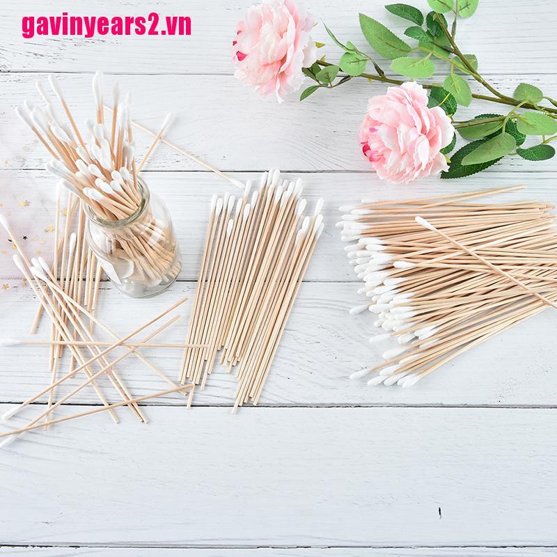 Set 100 Tăm Bông Y Tế Tay Cầm Dài Bằng Gỗ 6 ''