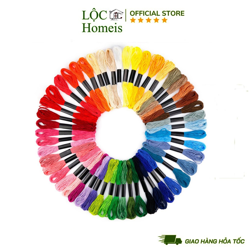 Set 50 Màu Chỉ Thêu Thường Loại 1 - LỘC Homeis