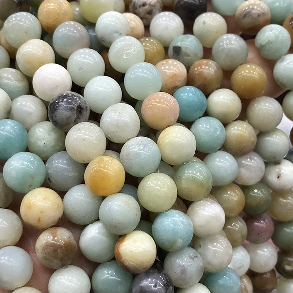 Chuỗi hạt đá tròn tự nhiên nhiều màu 1 dây 4/ 6/ 8/ 10/ 12mm dùng làm trang sức độc đáo