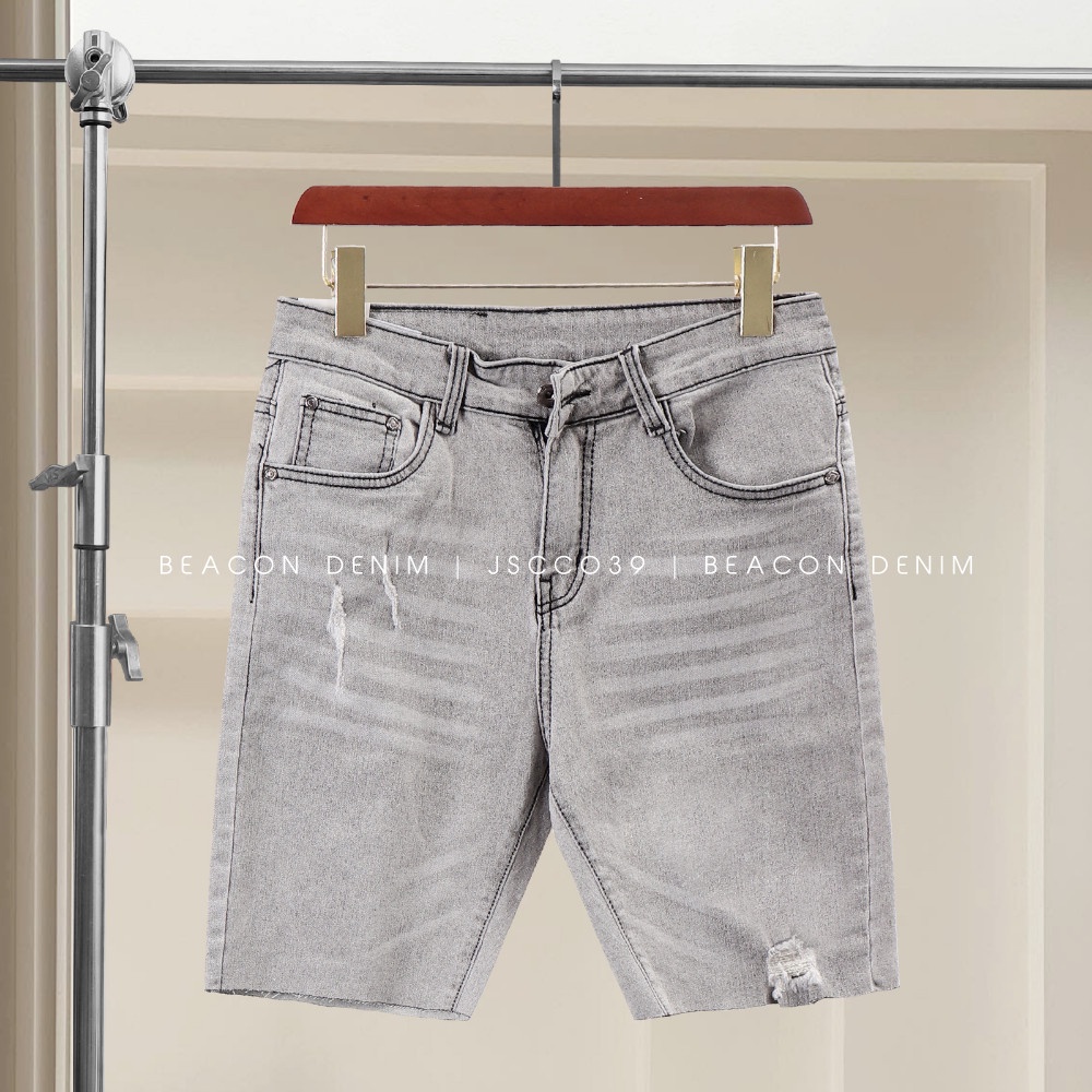 Quần Jean Short Nam Cao Cấp BEACON DENIM Form Slim Fit Trẻ Trung Phù Hợp Mang Đi Biển, Đi Chơi Mã JS038/039/040