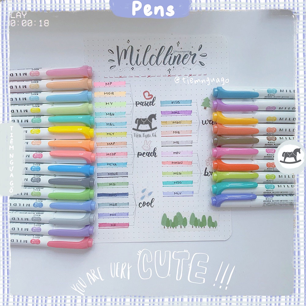 [Mã SKAMLTSM9 giảm 10% đơn 99K] Bút Hightlight 2 Đầu Mildliner Zerbra - Tiệm Ngựa Gỗ