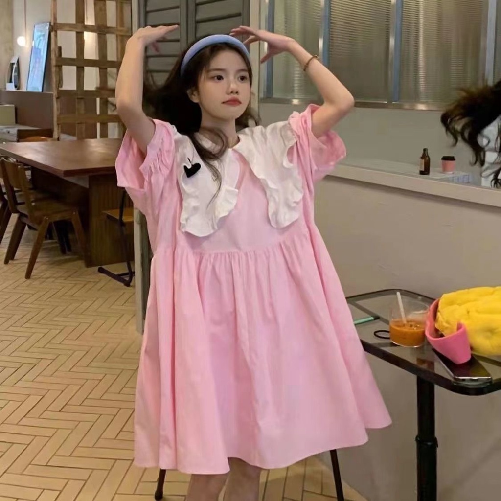 Đầm Cổ Búp Bê Form Rộng Phong Cách Nhật Bản Cho Nữ Sinh