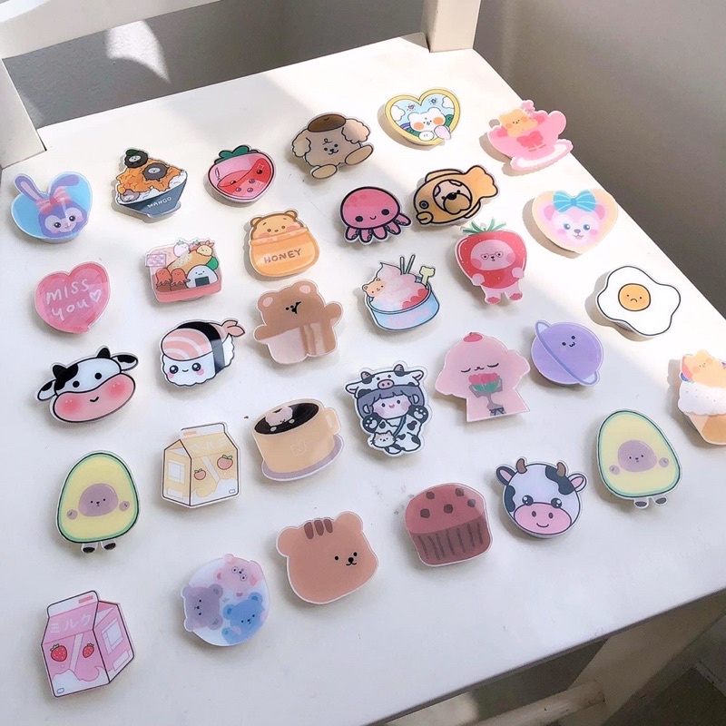 Giá đỡ điện thoại popsocket in bóng hoạ tiết cute xinh xẻo