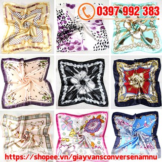 Khăn Turban Lụa Satin 50x50 cm - Khăn Bandana Vuông Đa Năng (Chọn Mẫu)