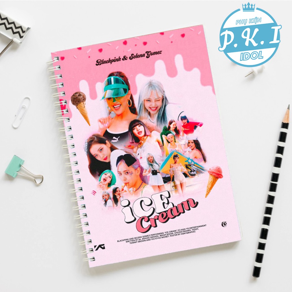 Sổ Còng NOTEBOOK In Hình MV [ ICE - CREAM ] Của BLACKPINK CỰC ĐẸP - QUÀ TẶNG K-POP