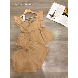 Đồ bộ nữ quần đùi cổ vuông