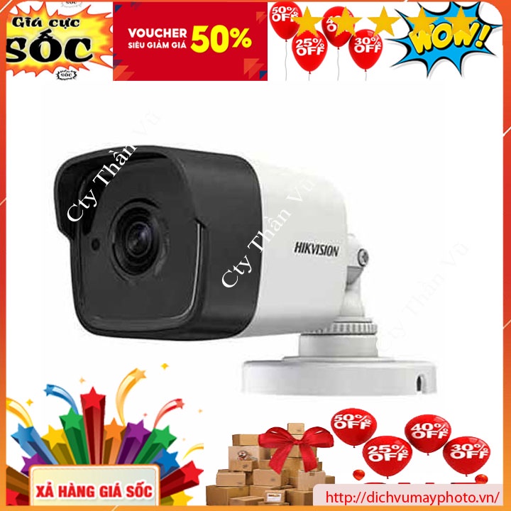 Camera giám sát TVI Hik 5MP thân vỏ nhựa mã DS-2CE16H0T-ITP(F)