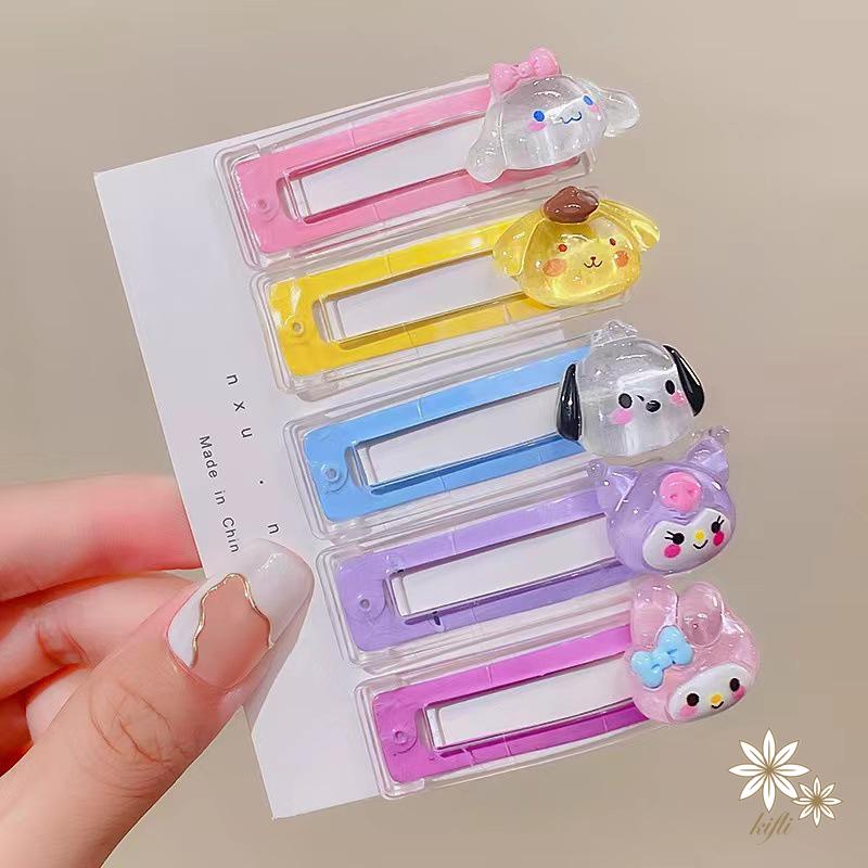 【kifli】Kẹp Tóc Mái Bên Họa Tiết Hoạt Hình Sanrio Ngọt Ngào Dễ Thương Phong Cách Hàn Quốc Cho Bé Gái
