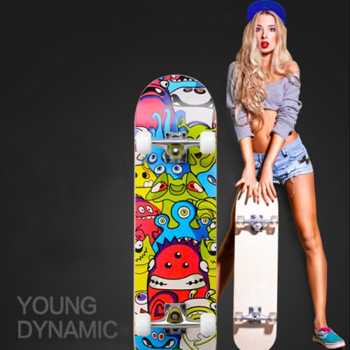 Ván trượt thể thao, Ván trượt skateboard mặt nhám gỗ phong ép cao cấp 8 lớp - VTNL