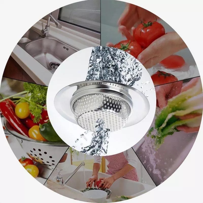Set 2 Nắp Đậy Lỗ Thoát Nước Bồn Rửa Bằng Thép Không Gỉ