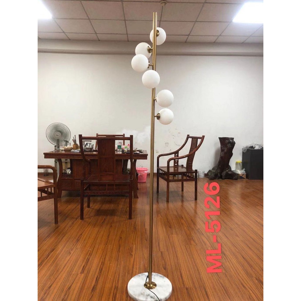 Đèn Cây Phòng Khách ❤ JOYMART ❤ Đèn Đứng Mạ Vàng Cao Cấp Trang Trí Phòng Ngủ - Khách ML-5126 Tặng Kèm Bóng LED G9