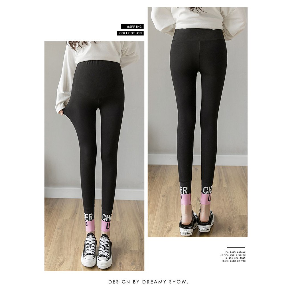 Quần Legging Lưng Cao Nâng Bụng Thời Trang Xuân Thu Cho Mẹ Bầu