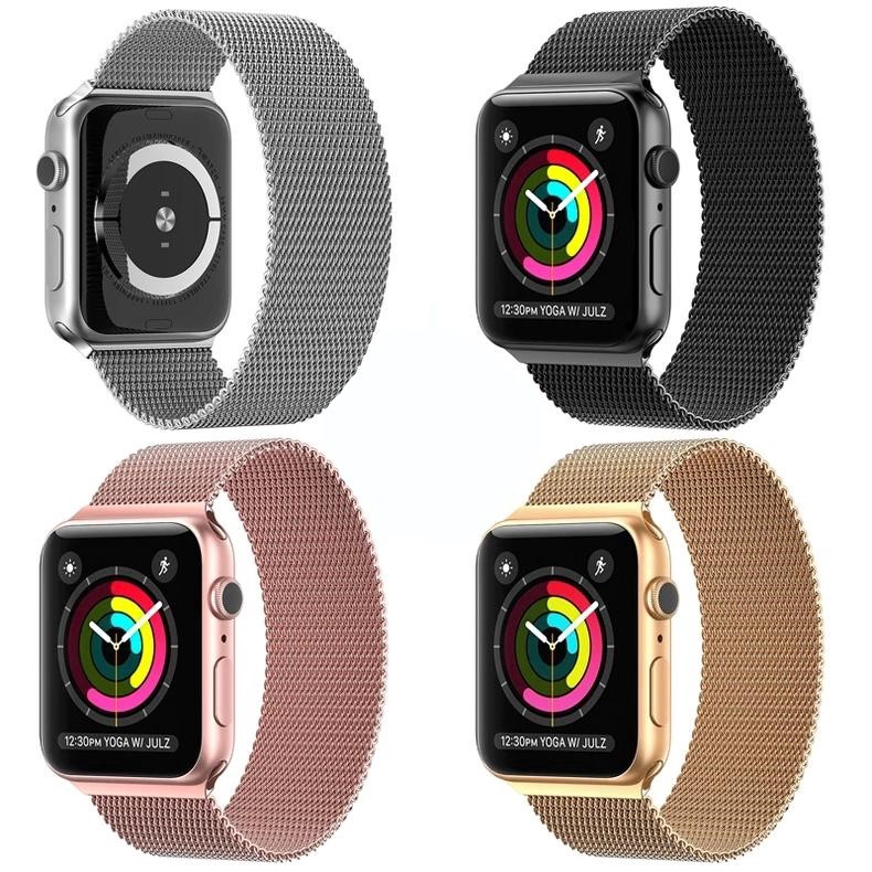 Dây Đeo Inox Milanese Cho Đồng Hồ Thông Minh Apple Watch Series 6 5 4 3 Se (38Mm 42mm 40mm 44mm)