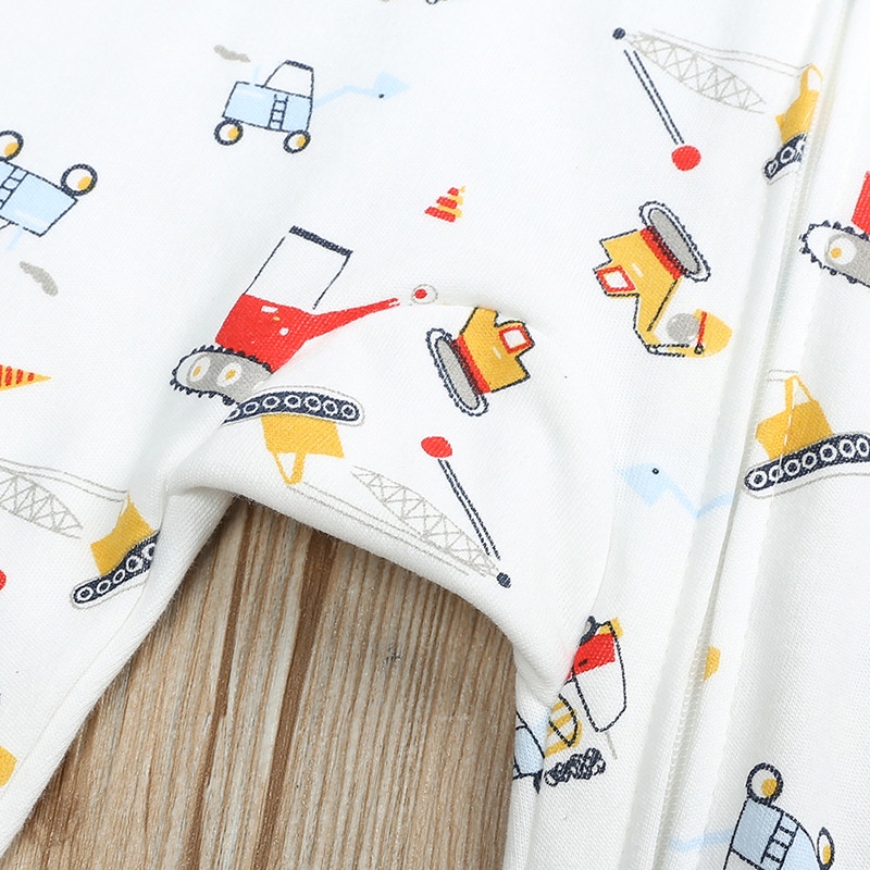 Bộ Áo Liền Quần Cotton Dài Tay Có Khóa Kéo Cho Bé Sơ Sinh 0-18 Tháng Tuổi