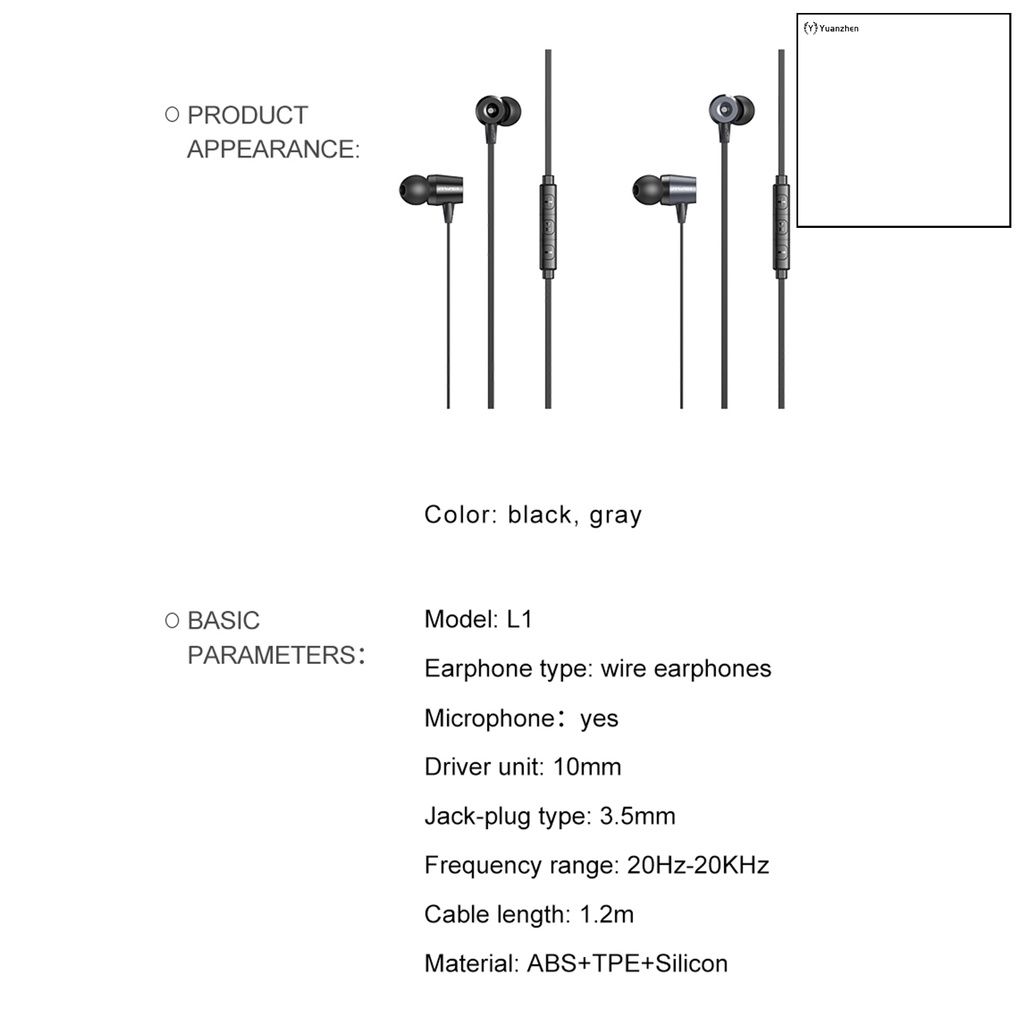 Tai Nghe Nhét Tai Thể Thao L1 Tích Hợp Mic Cho Máy Nghe Nhạc Mp3