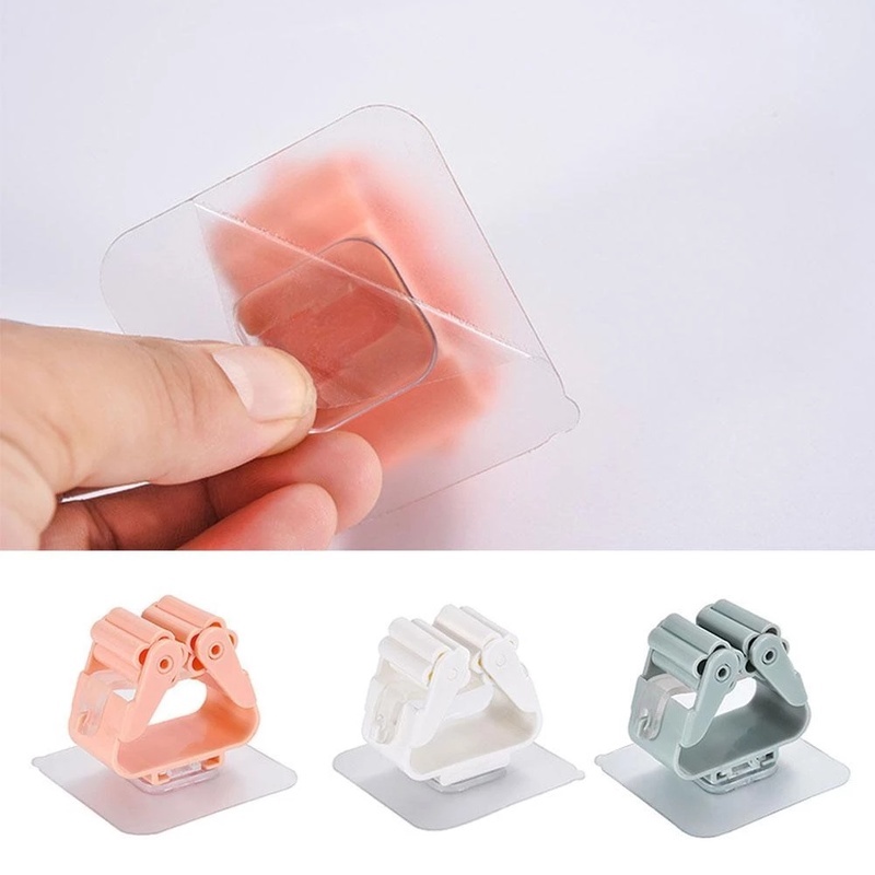 Móc treo chổi/ cây lau nhà gắn tường không cần đóng đinh tiện lợi