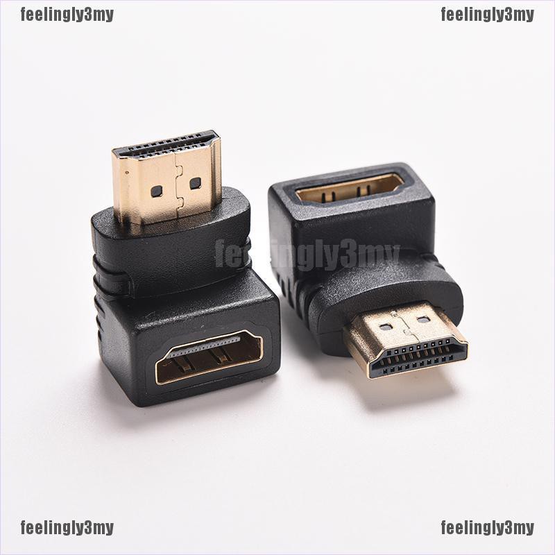 ❤Ada❤ Bộ chuyển đổi cáp HDMI góc phải Nam sang Nữ Đầu nối TV 270 90 độ HDTV
