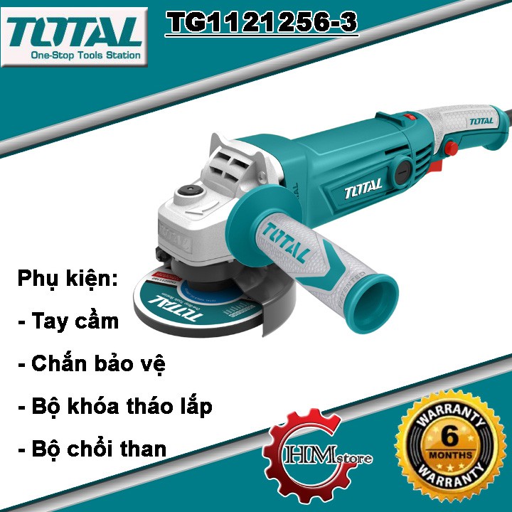 [Chính hãng] Máy mài góc, máy mài cầm tay TOTAL TG1121256-3 (có chỉnh tốc) - Máy mài chỉnh tốc độ 125mm