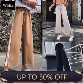 Quần Dài Nữ Ống Rộng Xẻ Tà Thời Trang Hàn Quốc
