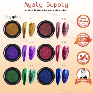 Tráng Gương Bột Nail Móng Nhiều Mầu