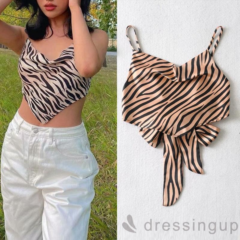 Áo Lửng Không Tay Họa Tiết Ngựa Vằn Thời Trang Cho Nữ | BigBuy360 - bigbuy360.vn