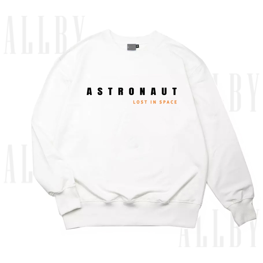 Áo Sweater Unisex form rộng Allby Astronaut tay bồng vải nỉ đẹp