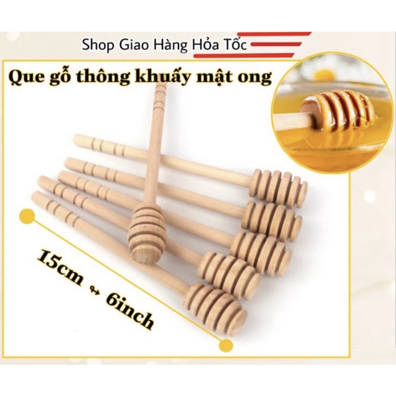 COMBO Que gỗ lấy mật ong đa năng, tiện dụng