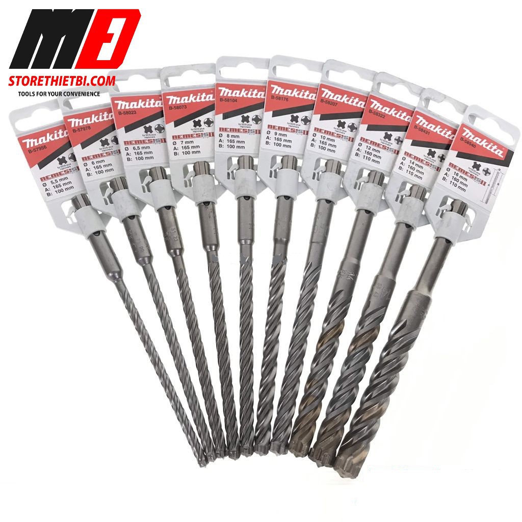 MAKITA Mũi khoan bê tông Nemesis II chuôi Sds-Plus 5-16x160mm