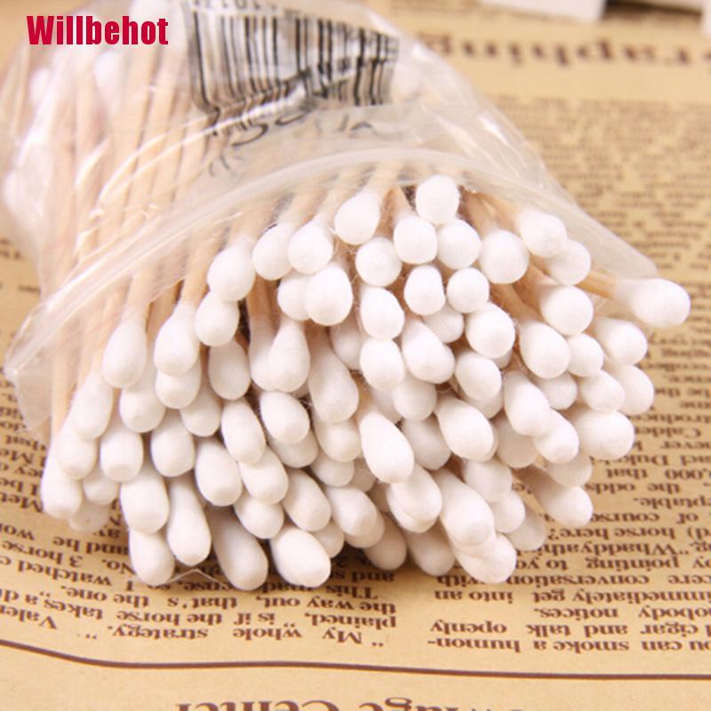 (Hàng Mới Về) Bộ 30-35 Bông Tăm Hai Đầu Thân Gỗ Trang Điểm / Tai