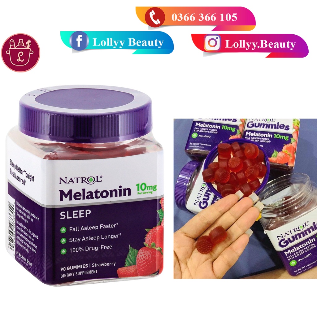 Kẹo ngủ Natrol Melatonin - Hỗ Trợ Cải Thiện Giấc Ngủ