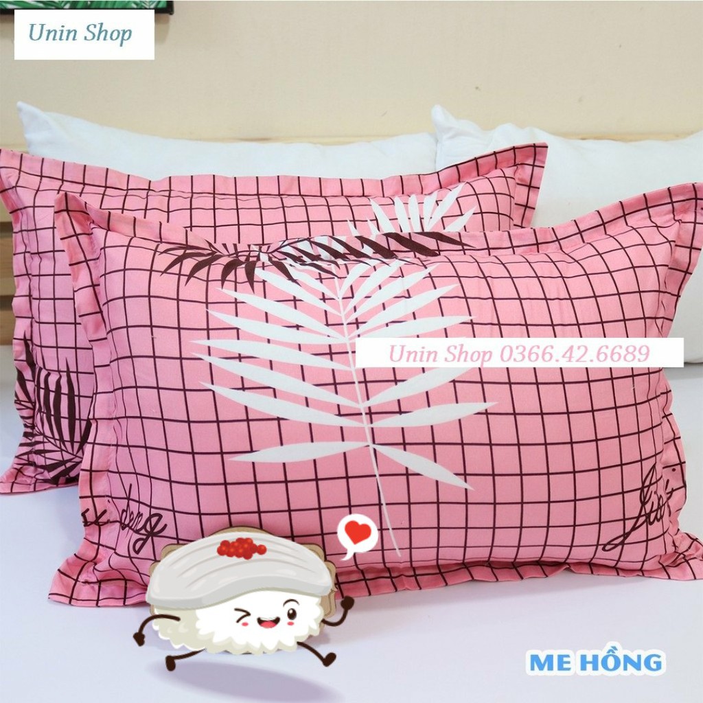 (XẢ HÀNG) Áo gối nằm, vỏ gối đầu poly cotton mẫu Me hồng bao bọc gối nằm nhiều mẫu mới