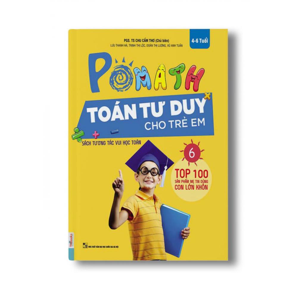 Sách - Combo 3 Cuốn Pomath Toán Tư Duy Cho Trẻ Em Từ 4 - 6 Tuổi (Tập 4,5,6) + tặng kèm bút hoạt hình