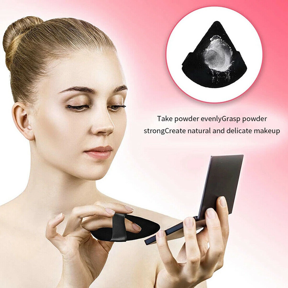 Bộ 2 Mút Trang Điểm Hình Tam Giác Mini Mềm Mại Có Thể Giặt Được Cho Người Mới Bắt Đầu