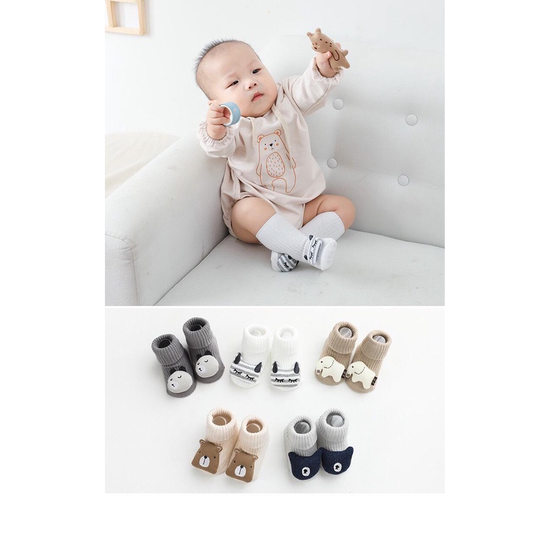 Tổng hợp set 1 đôi tất len thú nổi Nemo baby cho bé