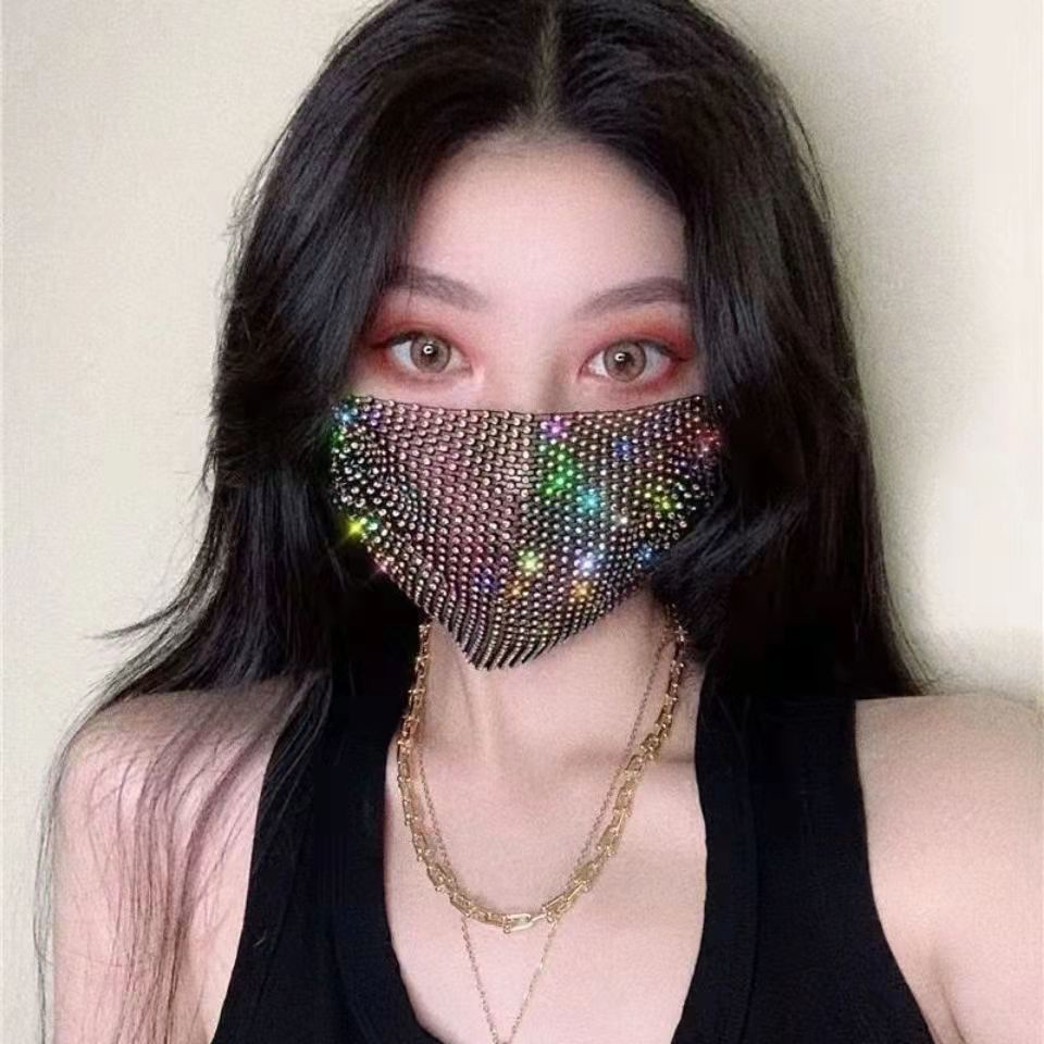 Mặt Nạ Đính Đá Lấp Lánh Co Giãn Thời Trang Quyến Rũ Cho Nữ