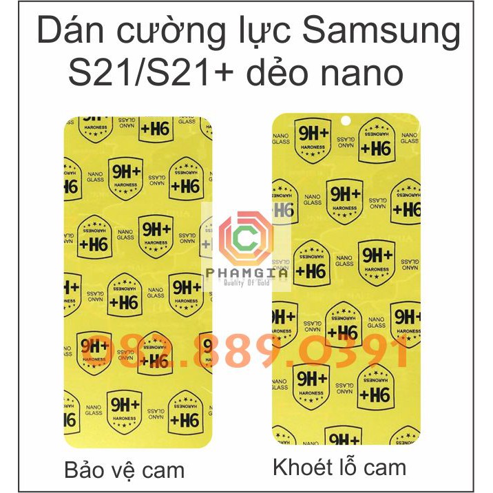 Dán cường lực Samsung S21 / S21 plus ( S21+)  dẻo nano