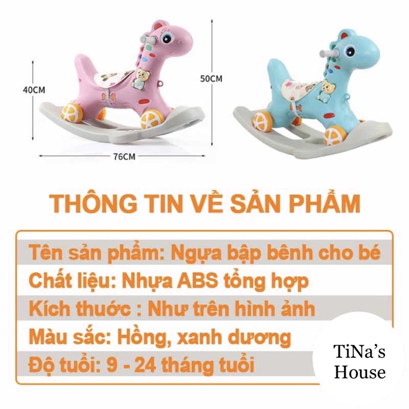 Bập Bênh, Xe Chòi Chân 02in01 Có Nhạc Hình Ngựa Đa Năng Tiện Dụng Cho Bé!