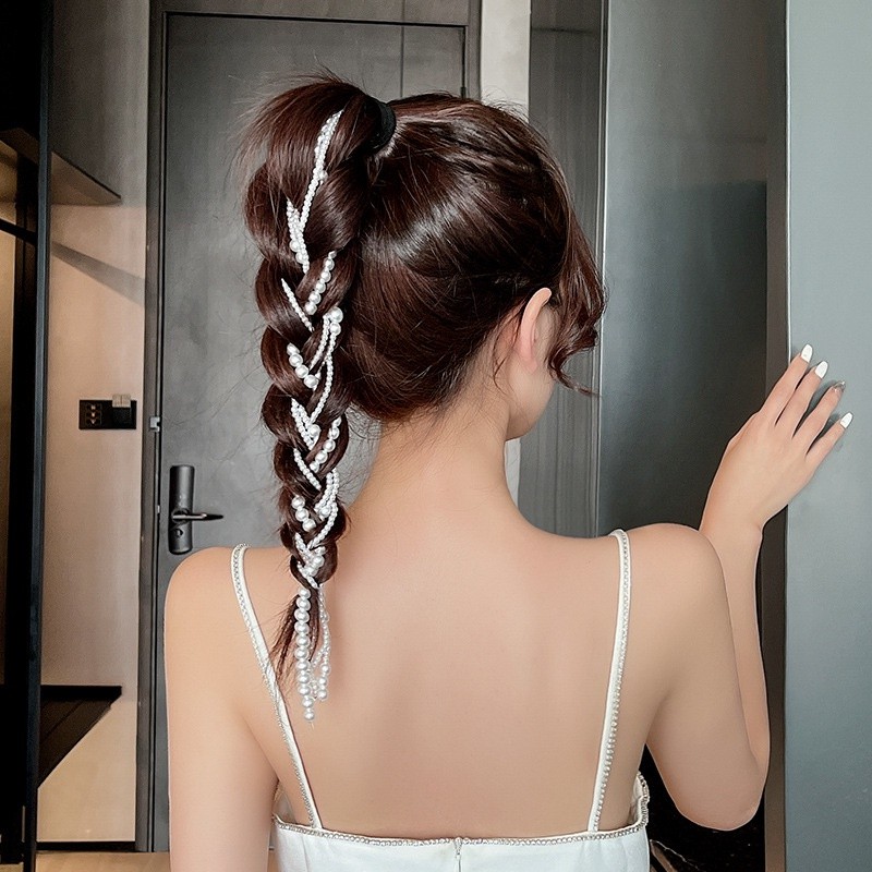 Dây Buộc Tóc Đính Hạt Ngọc Trai Xinh Xắn Cho Nữ