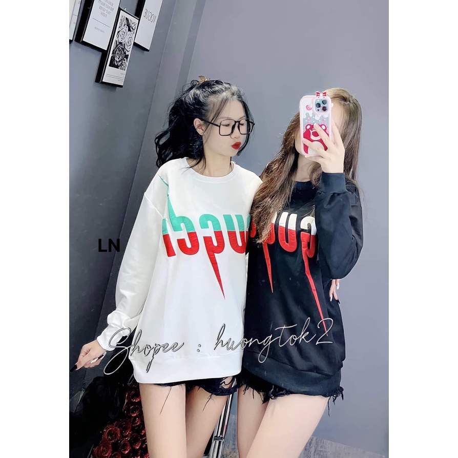 Áo sweater   gc và bbr dày dặn mềm mịn form rộng phong cách Unisex