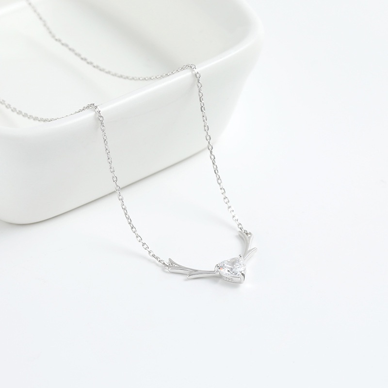 Vòng cổ Bạc S925 Hình Hươu Sang Trọng Đơn Giản Thời Trang Cho Nữ 2021