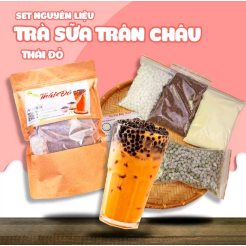 SET NGUYÊN LIỆU PHA TRÀ SỮA THÁI ĐỎ (25-30 Ly)