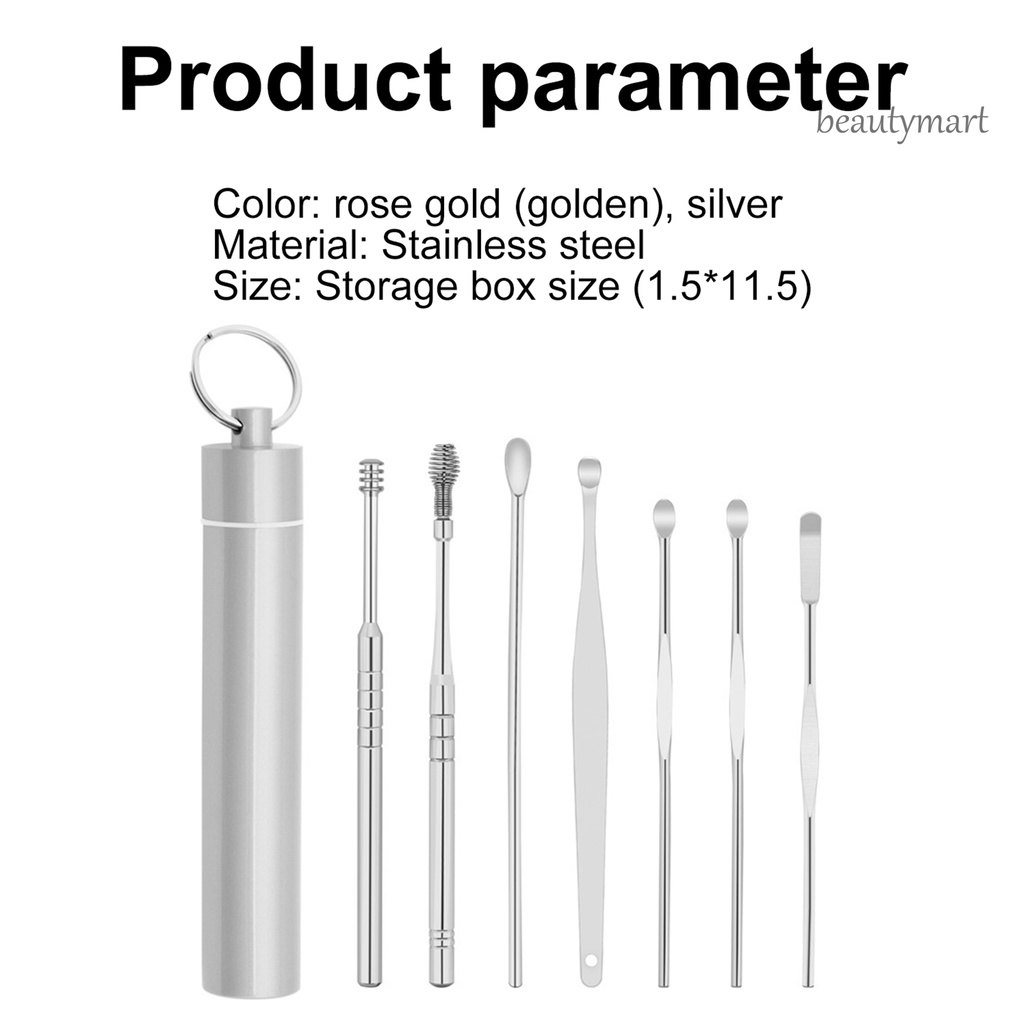 [Hàng mới về] Bộ dụng cụ vệ sinh tai bằng thép không gỉ sử dụng hàng ngày